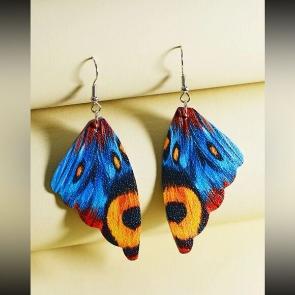 Butterfly Wings Drop Earrings - Picture 1 of 5